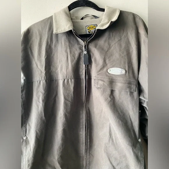 ATLAS Snow-Shoe Company Vintage Waxed Cotton Jacket Men's Large Gray Utility - Picture 4 of 9